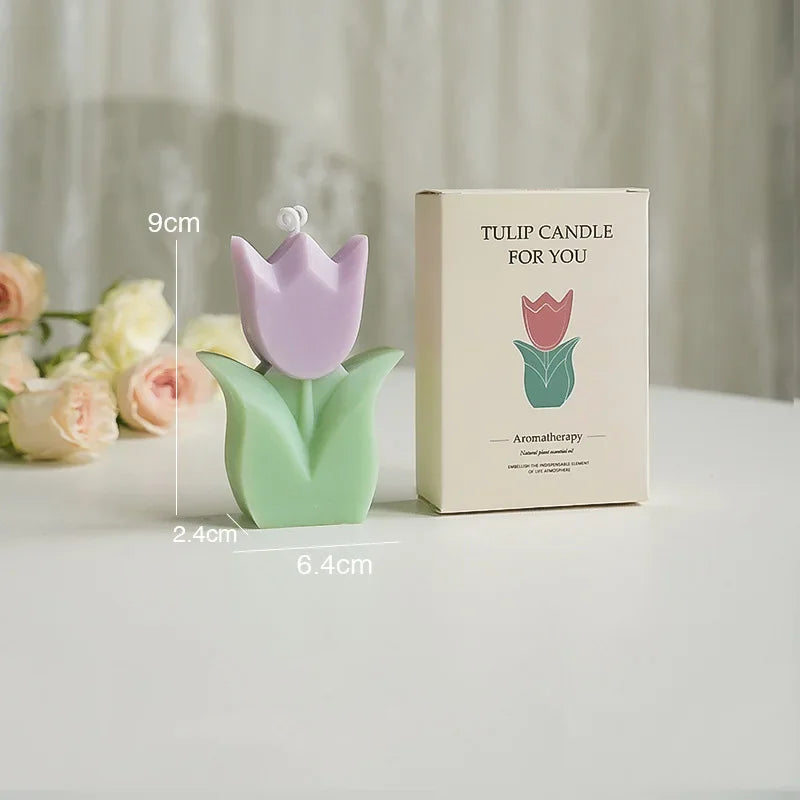 handmade scented tulip candle for decorations and aromatherapy - vue 9 sur 12