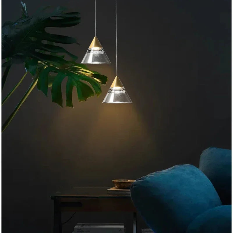 Industrial Pendant Light Fixtures Gold Finish Kitchen Ceiling Lights Crystal Shade Led Chandelier Luster Christmas Decor Lamp
