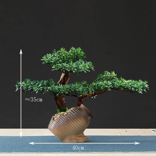 Artificial bonsai tree for indoor decoration and landscaping - vue 36 sur 36