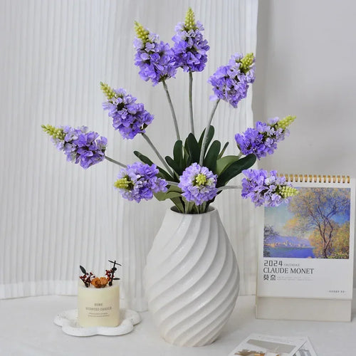 Artificial lavender silk flower stems for interior decoration - vue 4 sur 12
