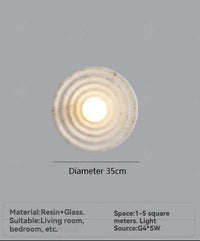 Wabi-sabi round LED wall light Japanese retro style decoration