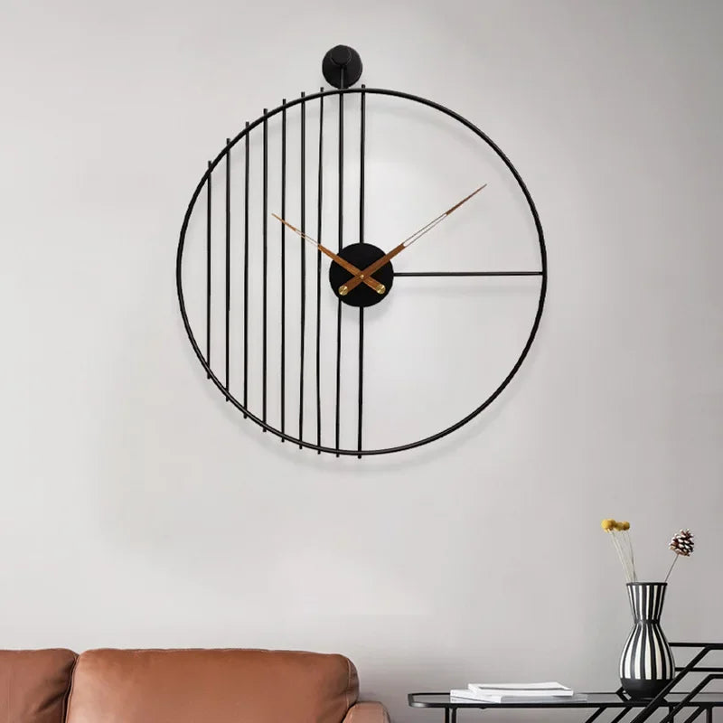 modern silent wall clock for home decor - vue 4 sur 6