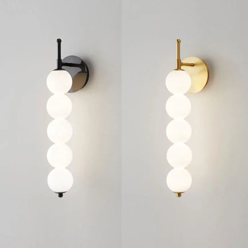 White glass ball designer wall light