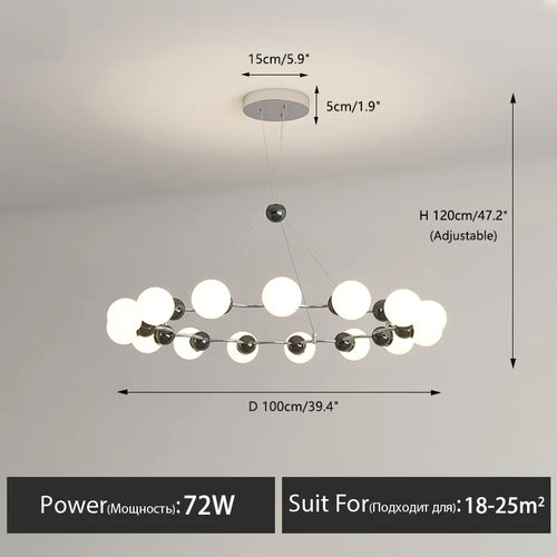 Modern decorative pendant chandelier for the home - vue 9 sur 21
