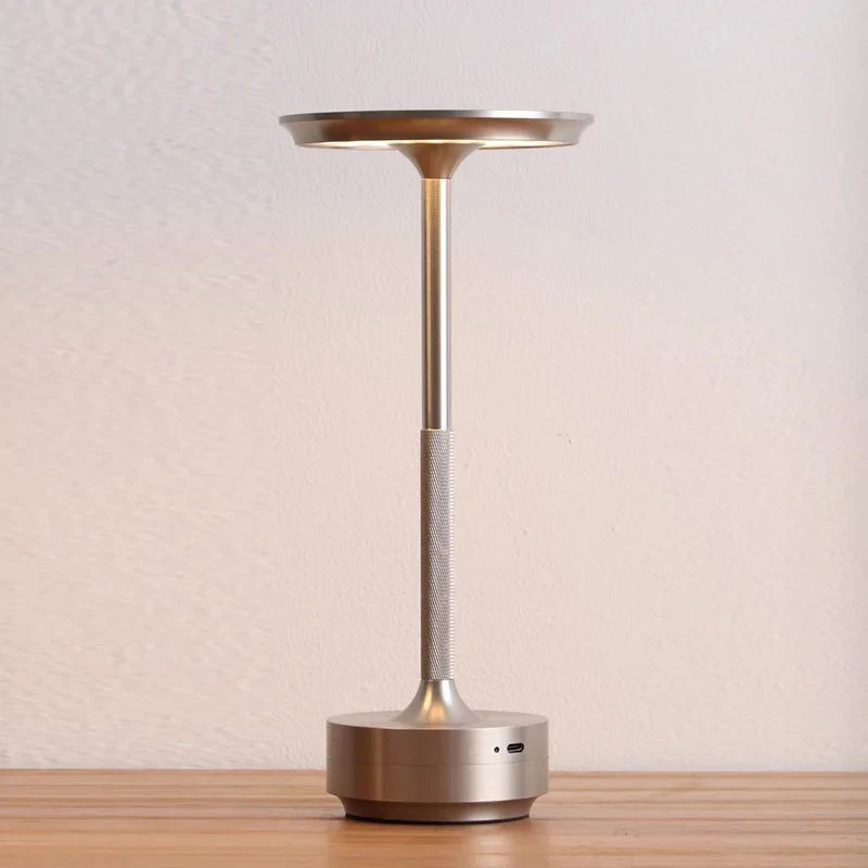 Rechargeable table lamp with dimmable ambient lighting for restaurants and bars