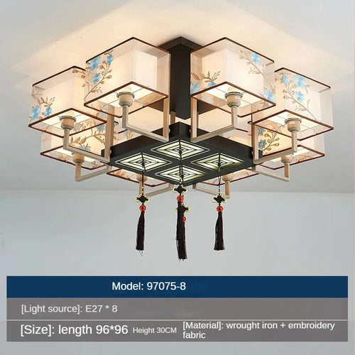 Modern Chinese style pendant light for a simple atmosphere - vue 12 sur 19