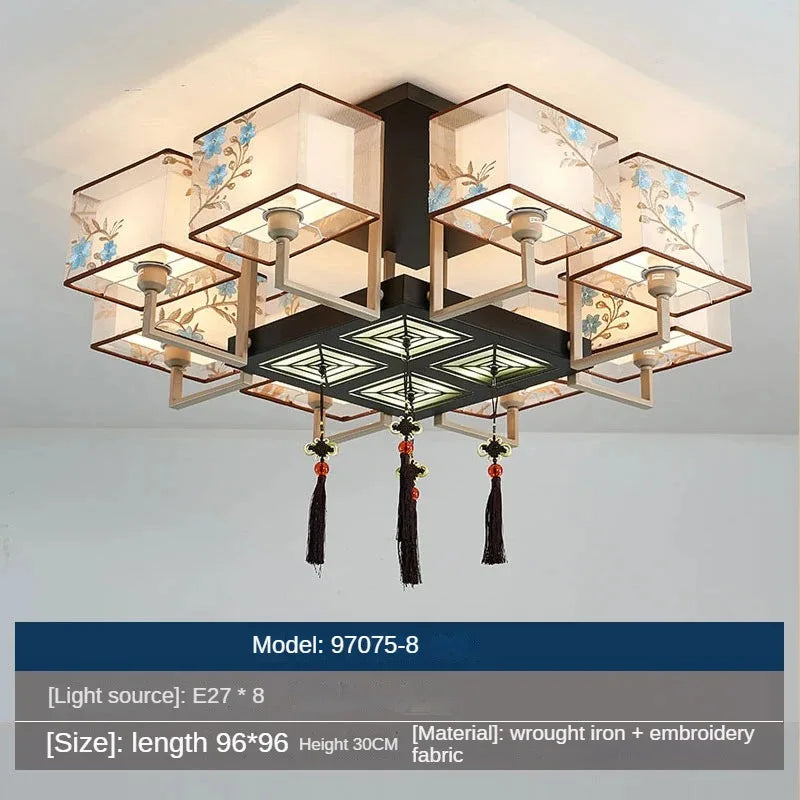 Modern Chinese style pendant light for a simple atmosphere - vue 11 sur 19