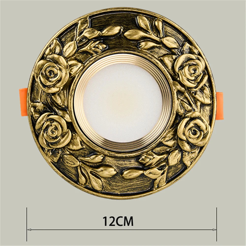 Retro recessed LED spotlight for country-style decor