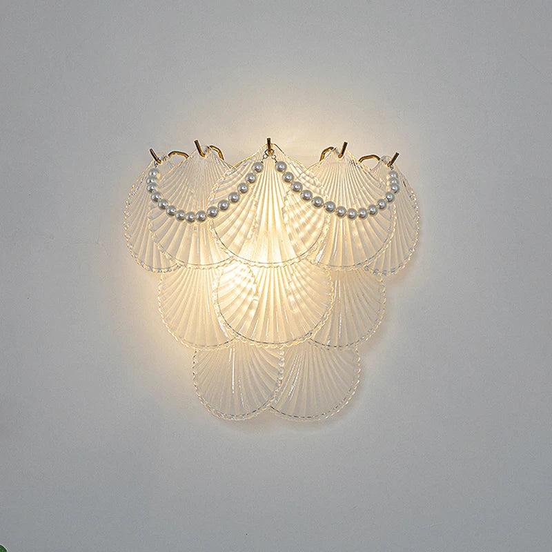 Luxury glass LED wall light with nature-inspired patterns - vue 4 sur 15