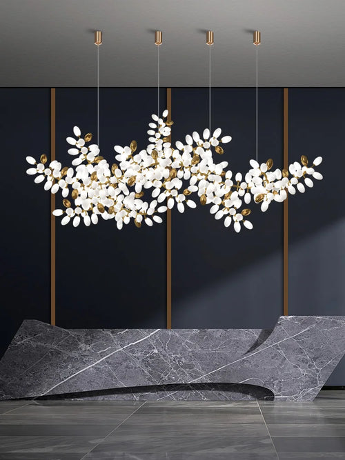 Luxury white glass postmodern chandelier - vue 2 sur 10
