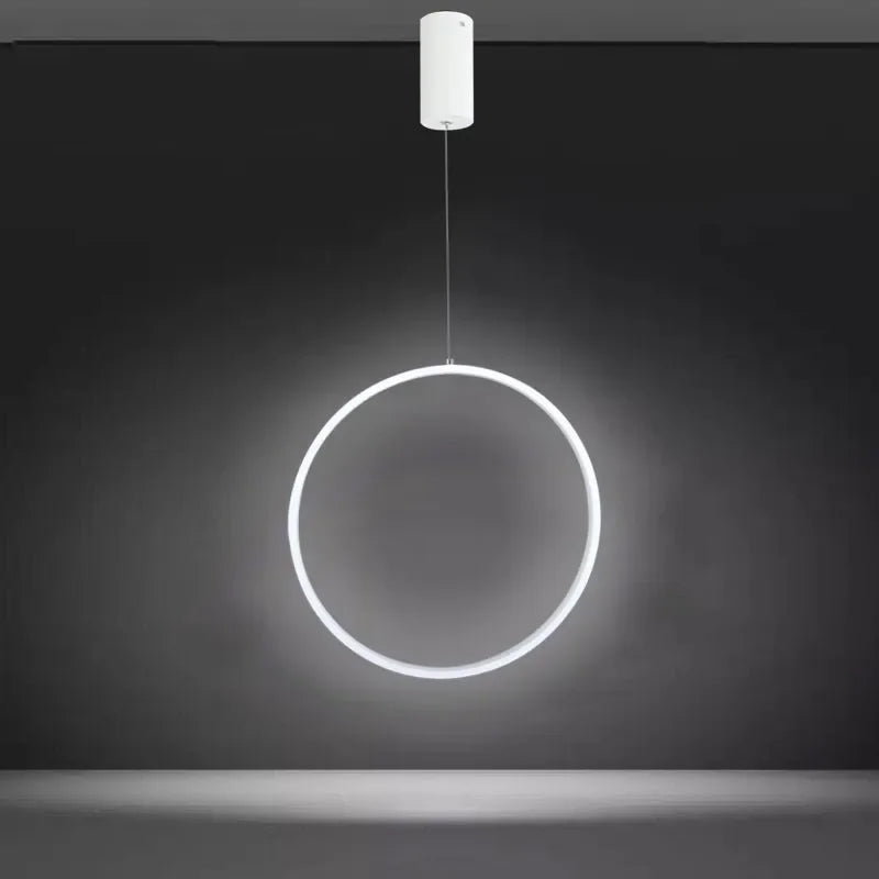 Modern circular LED pendant light for indoor use