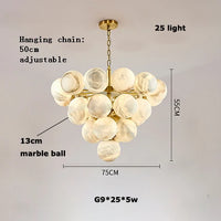 Modern gold and black marble chandelier for elegant lighting