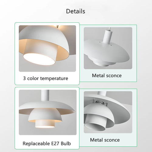 Creative metal LED pendant light for table lighting - vue 7 sur 8