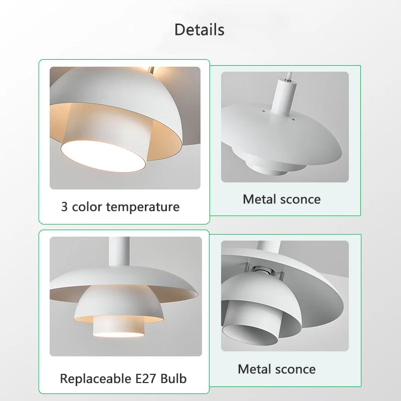 Creative metal LED pendant light for table lighting - vue 6 sur 8