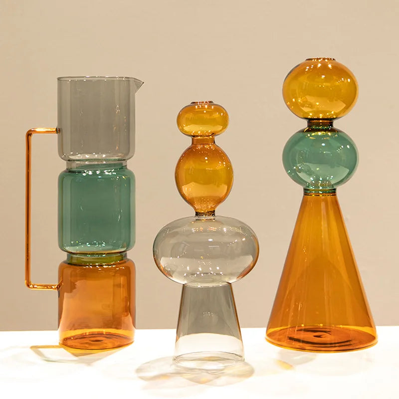 tinted glass vase for terrarium and floral decoration