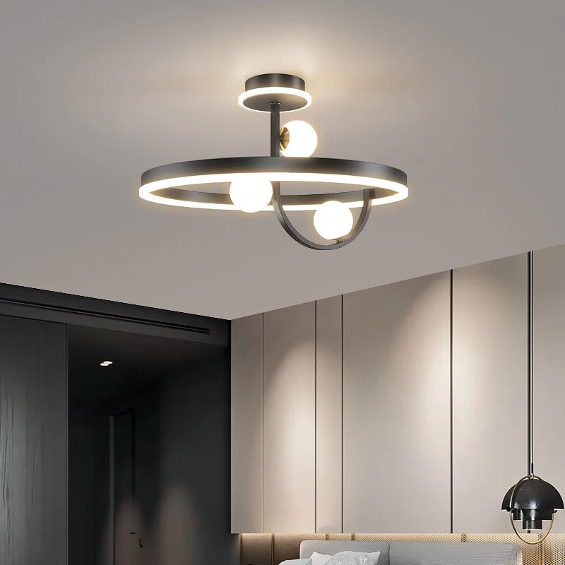 Modern nordic decorative iron LED ceiling light for interiors