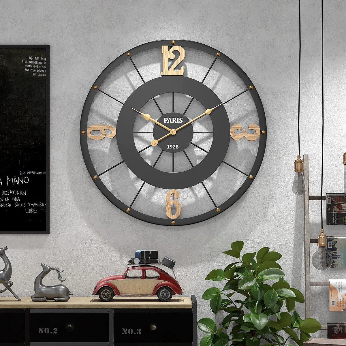 European minimalist silent metal decorative wall clock