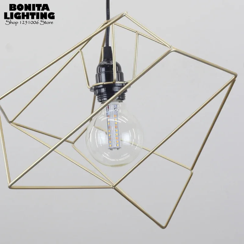 Modern geometric design Nordic iron pendant light - vue 4 sur 8