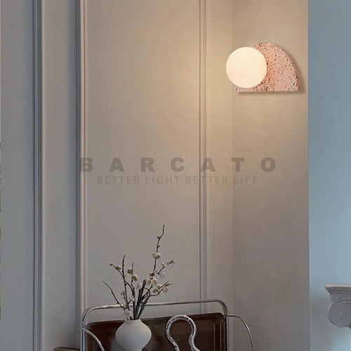 Japanese retro terrazzo LED wall light for homestay - vue 4 sur 10