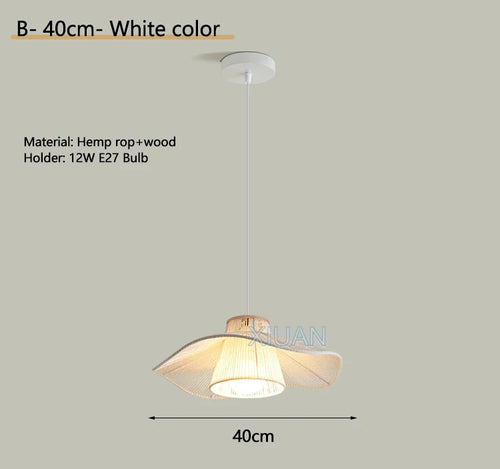 Wabi-sabi hemp rope pendant chandelier - vue 17 sur 24