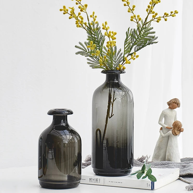 Nordic glass vase for flowers modern interior decoration - vue 5 sur 8