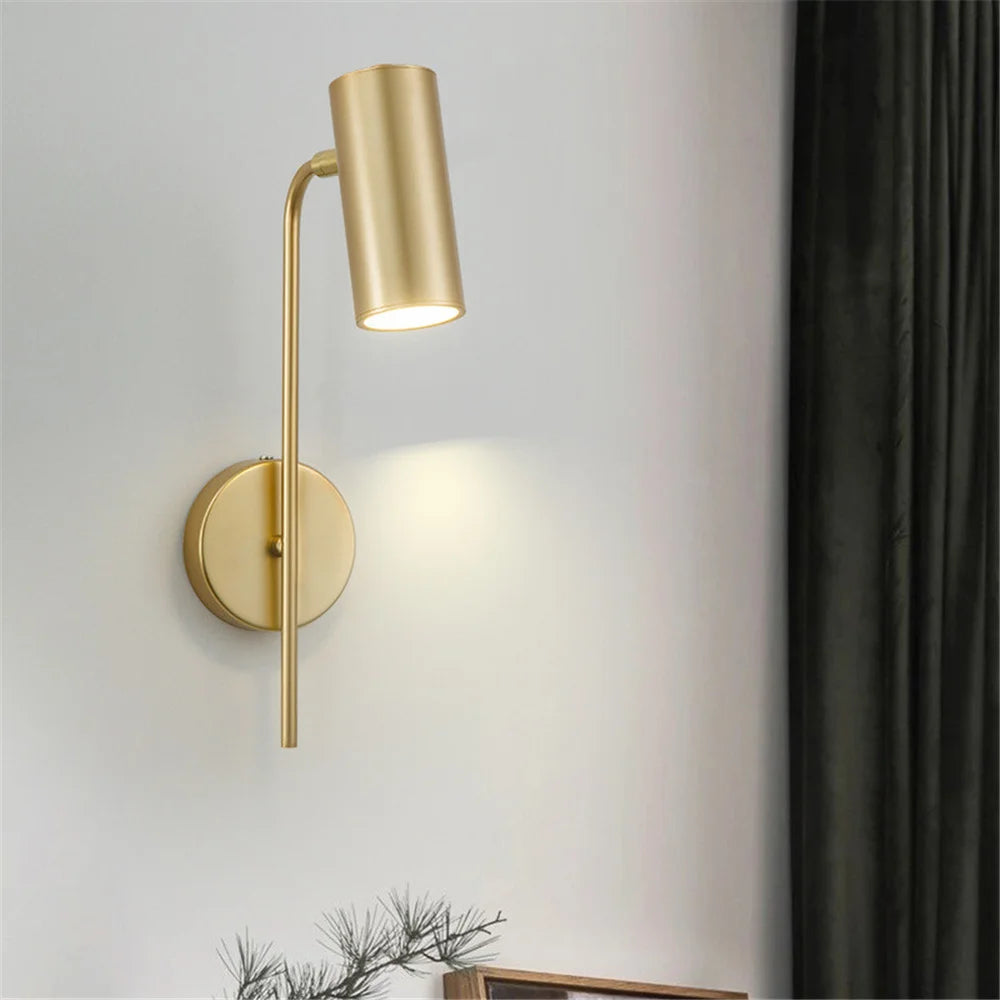 Modern rotatable LED wall light with long pole switch - vue 4 sur 10