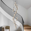 Modern acrylic LED chandelier for spiral staircases