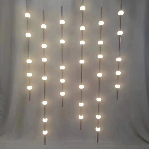 Minimalist LED chandelier in aluminium and acrylic for hotel 3000k - vue 5 sur 8