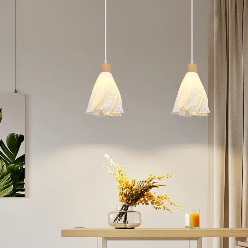 Long solid wood Nordic style chandelier for villa