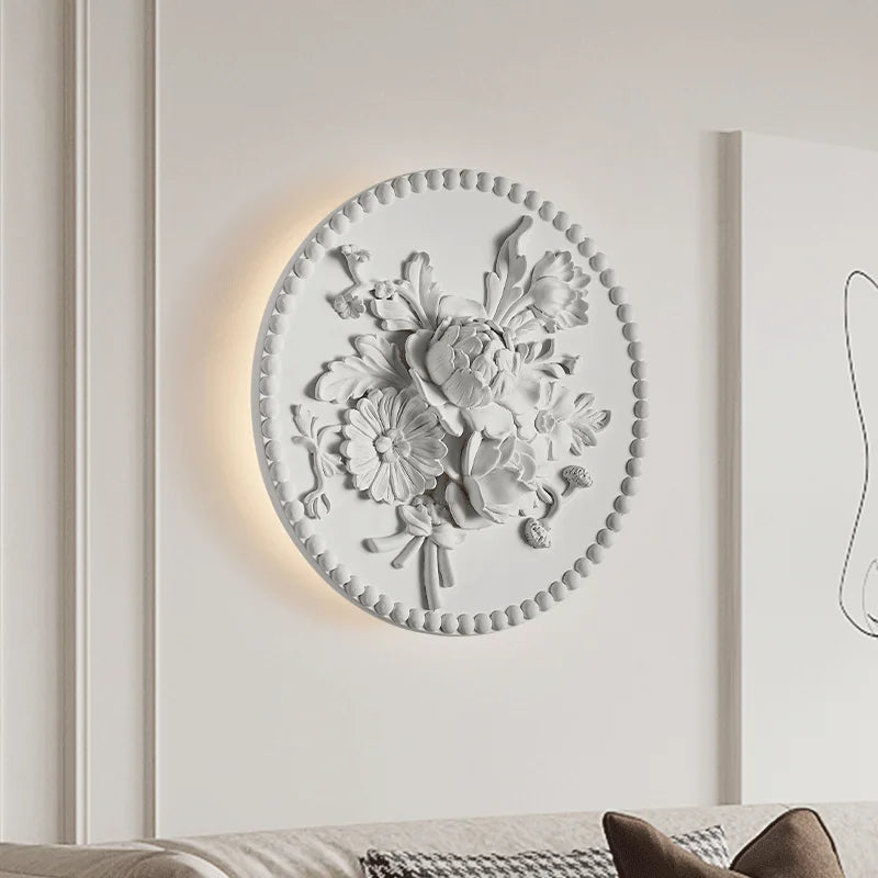Retro circular white glass shade wall light - vue 3 sur 12