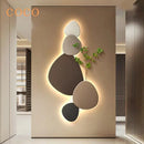 Modern decorative wall light with green plant design