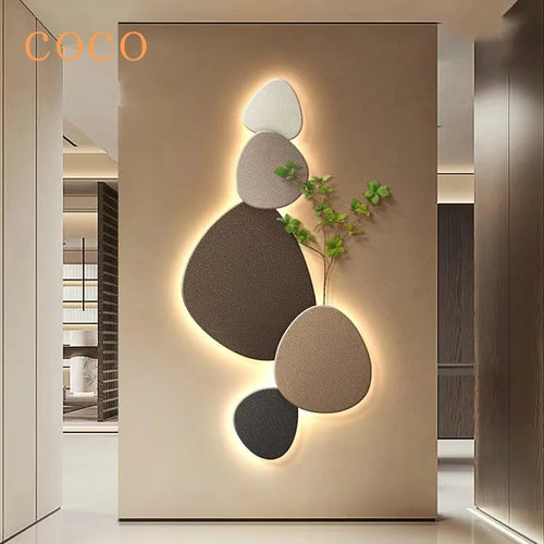 Modern decorative wall light with green plant design - vue 3 sur 6