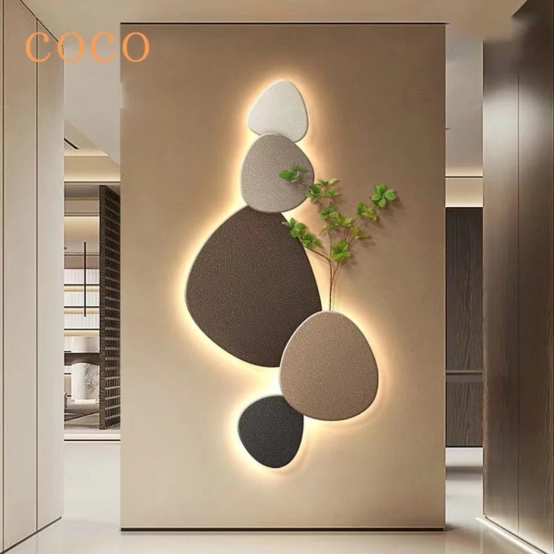 Modern decorative wall light with green plant design