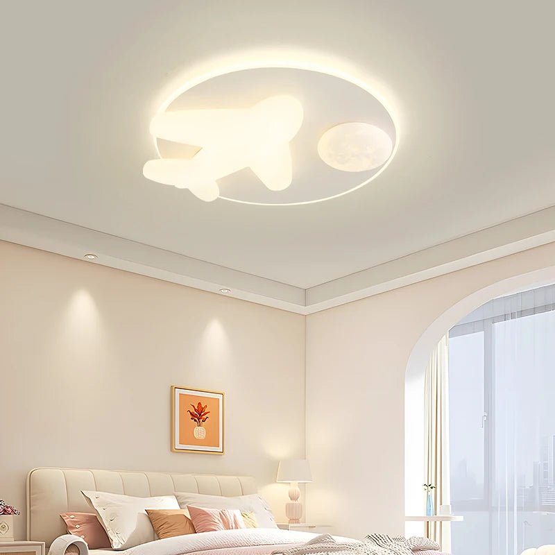 Modern simple cartoon airplane ceiling light