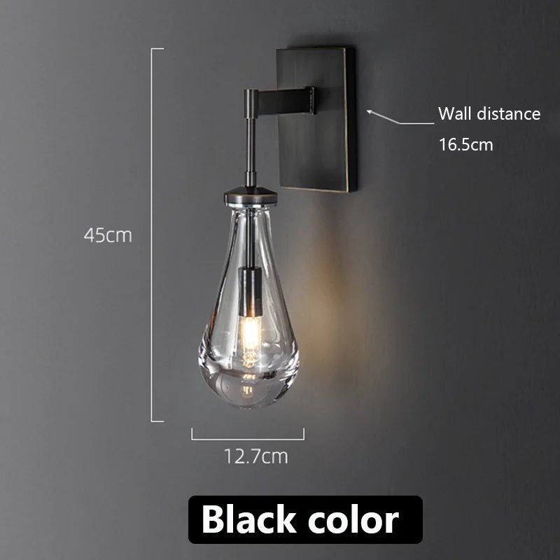 applique murale minimaliste de luxe en verre et cuivre led 2023