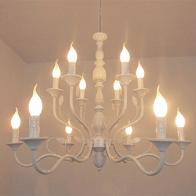 Retro black iron vintage industrial chandelier for indoor lighting