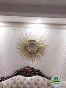 Creative Iron Golden Pendant for Living Room, Luxury Wall Hanging Mirror, Home Hallway Decor, Metal Wall Artistic for Bedroom