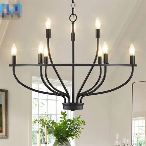 lustre rétro à led en fer pour décoration intérieure moderne - vue 9 sur 12