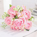 Artificial silk peony and hydrangea bouquet for wedding and home decoration