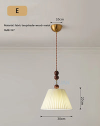 Retro wabi-sabi linen pendant light for medieval decor