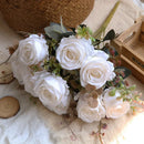 Artificial silk rose bouquet for home decoration
