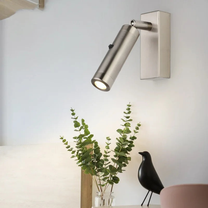 Nordic rotating LED wall light with switch for hotel
