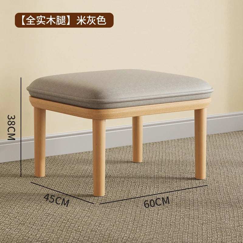 Nordic modern velvet stool unique and space-saving pouf - vue 15 sur 24