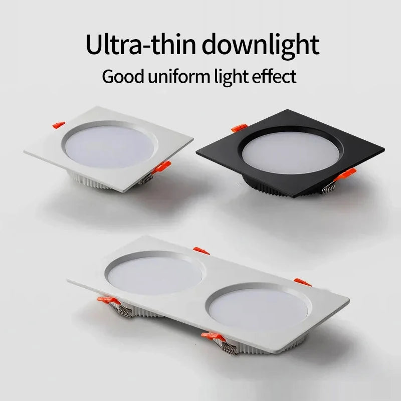 Ultra-slim modern design recessed double head LED spotlight