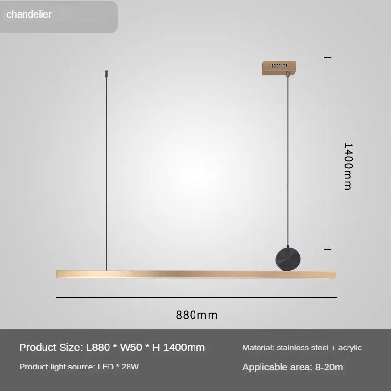 Stainless steel LED pendant light for modern decor