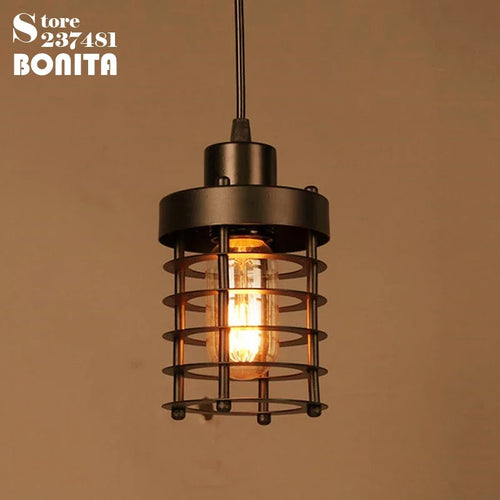 Vintage industrial nordic style iron pendant light - vue 4 sur 7