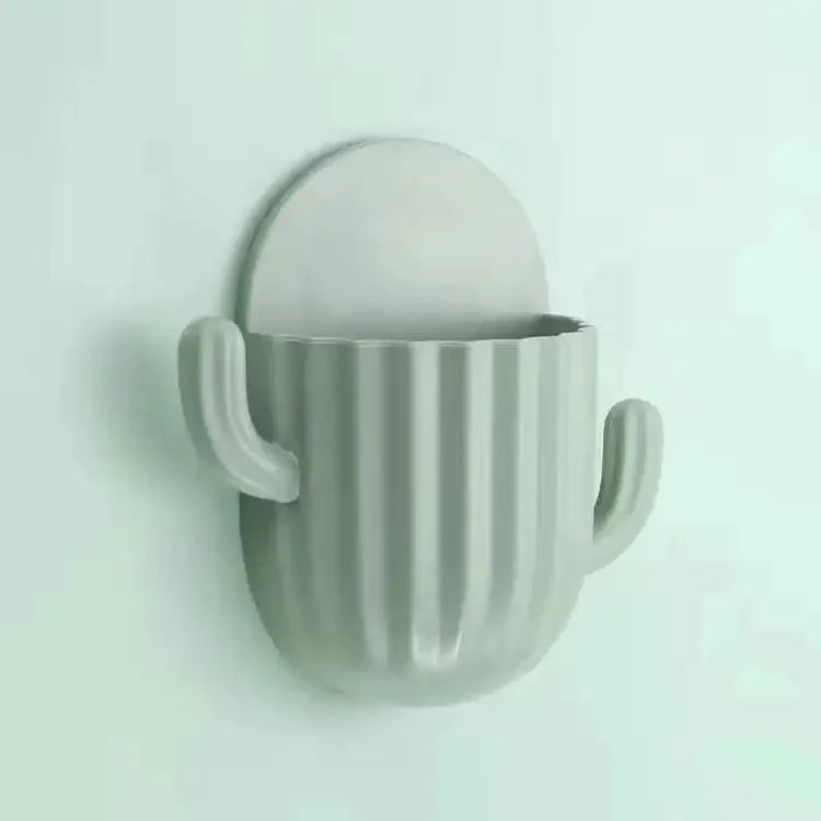 cactus bathroom storage self-adhesive wall rack - vue 9 sur 10