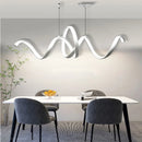 Decorative S-shaped aluminium LED pendant light