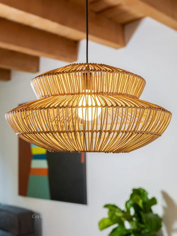 handmade Chinese rattan pendant light for home decor
