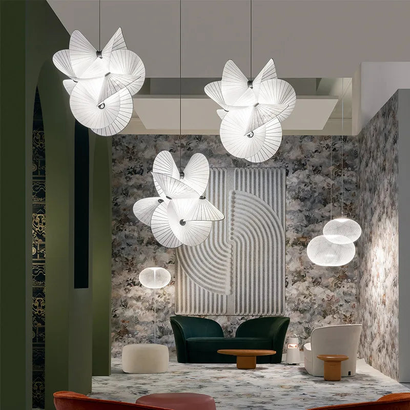 Nordic serpentine fabric chandelier for elegant interiors